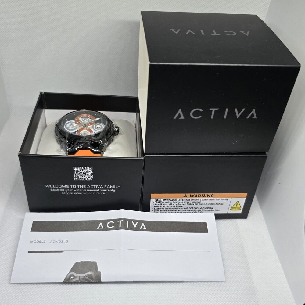 Activa Drift X Invicta Men's Watch 44mm Orange ACW9349-001 New In Box - Picture 2 of 6
